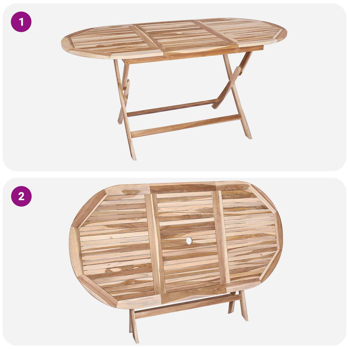 vidaXL Tuinmeubelset 7 st Naturel Massief Teakhout