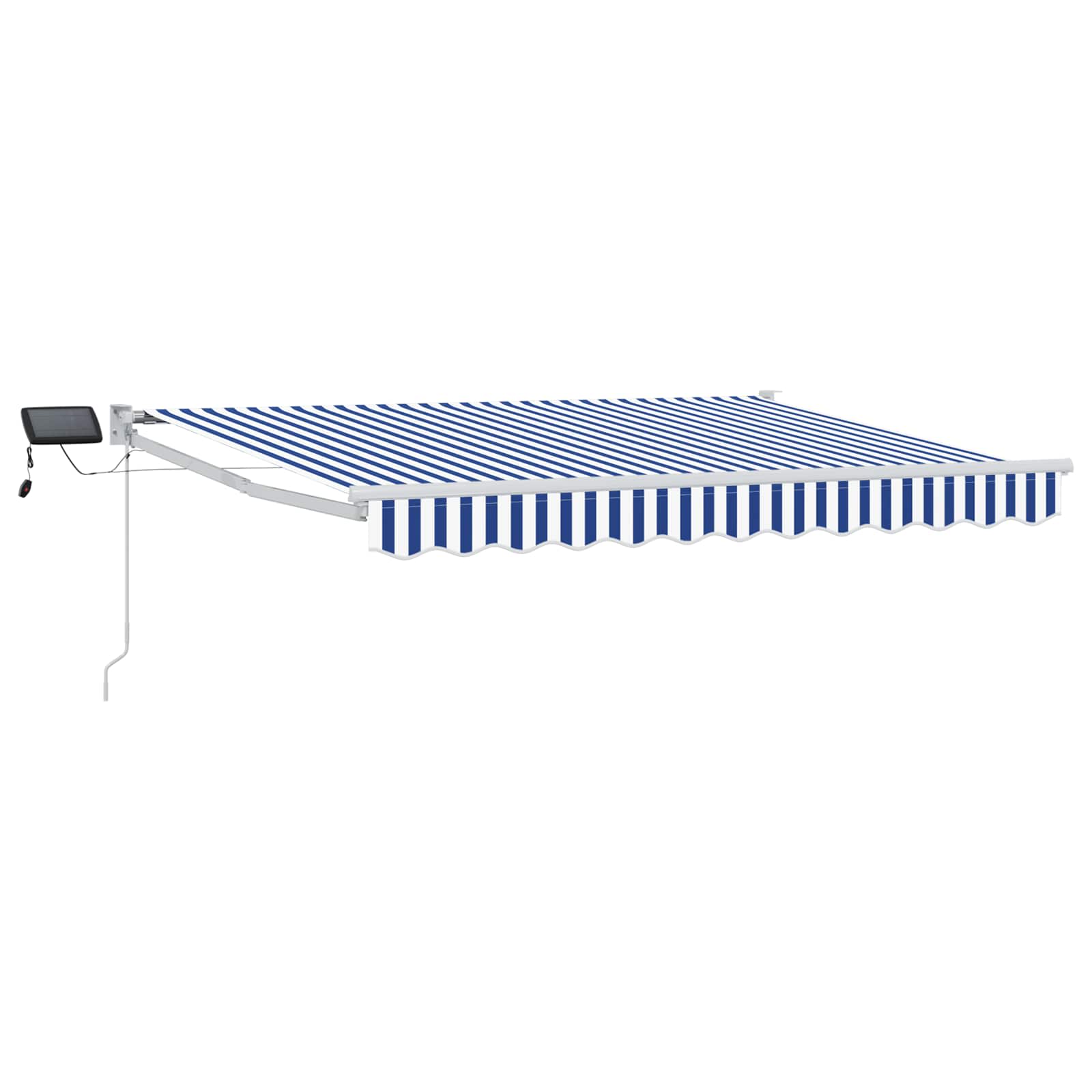 vidaXL Handbediende luifel met LED's Blauw en Wit 4 × 3 m