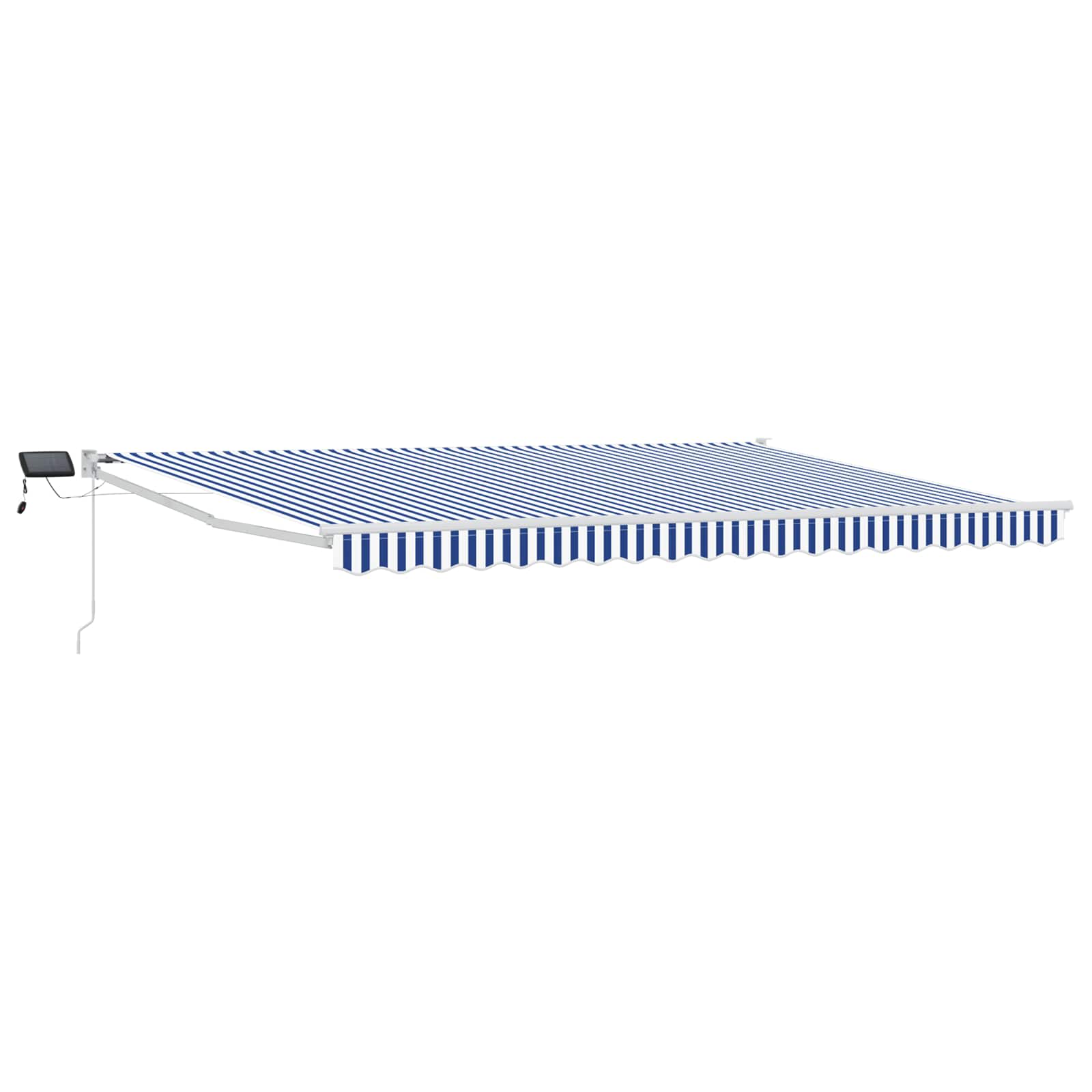 vidaXL Handbediende luifel met LED's Blauw en Wit 4 × 3 m