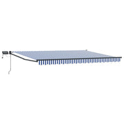 vidaXL Handbediende luifel met LED's Blauw en Wit 4 × 3 m