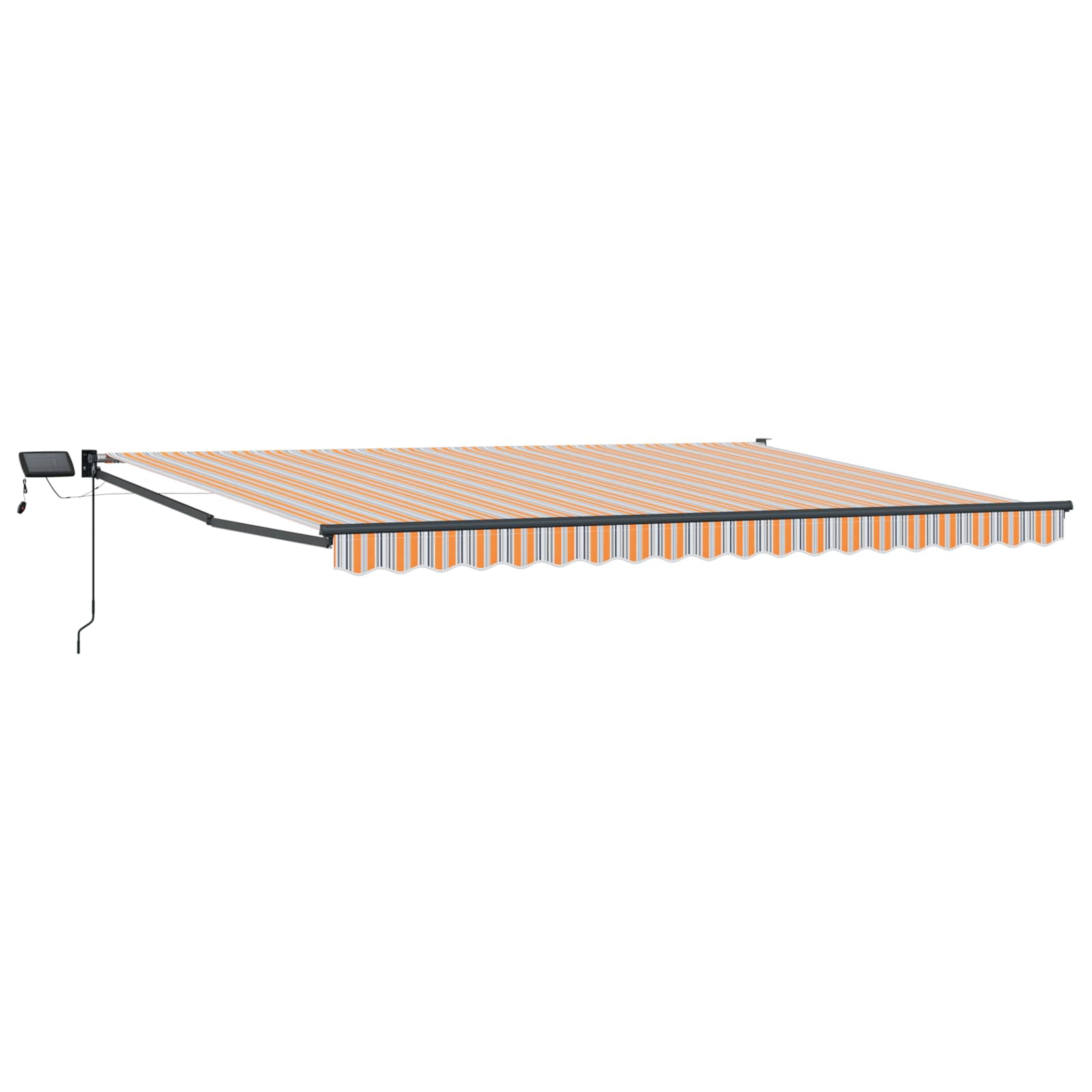 vidaXL Handbediende luifel met LED's Blauw en Wit 4 × 3 m