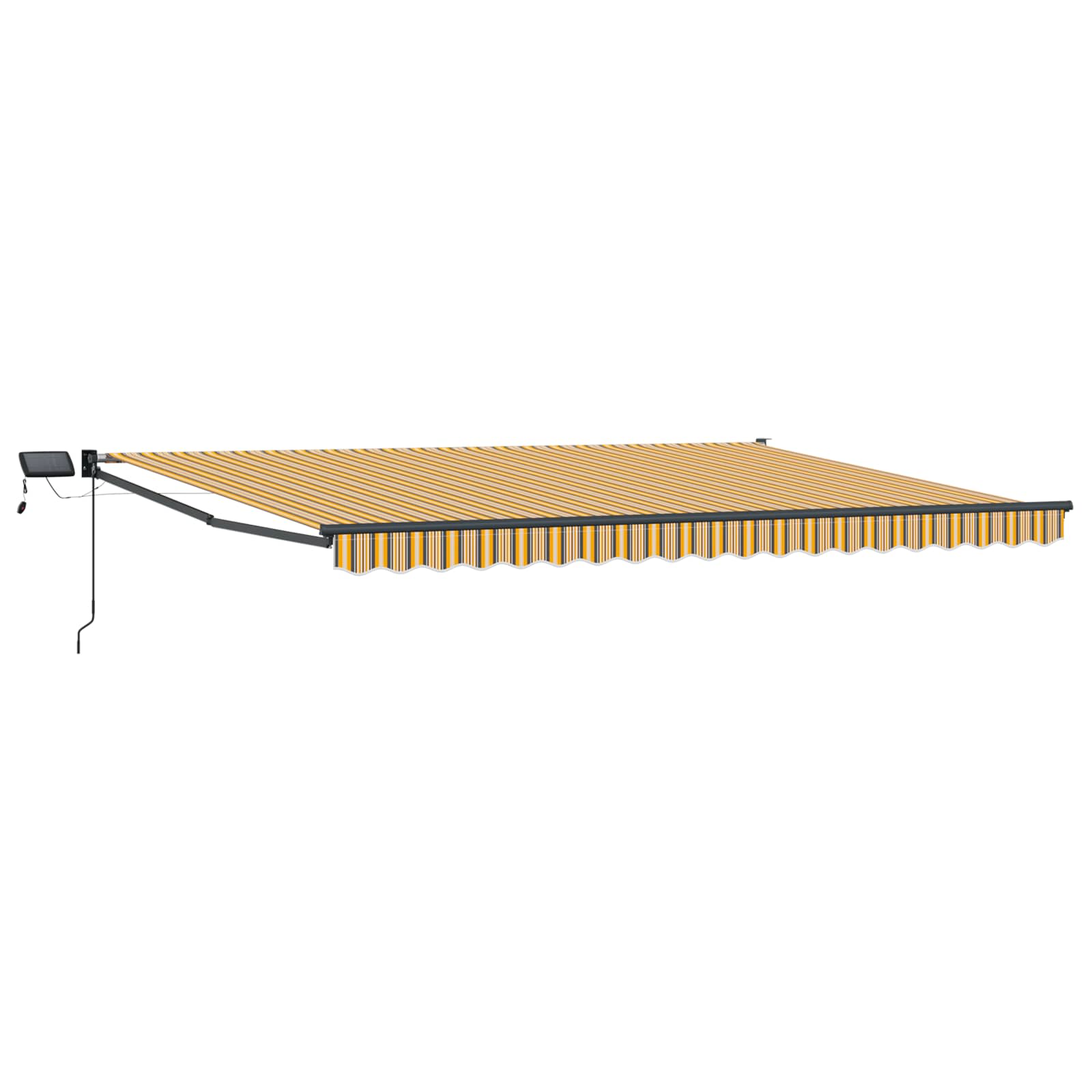 vidaXL Handbediende luifel met LED's Blauw en Wit 4 × 3 m