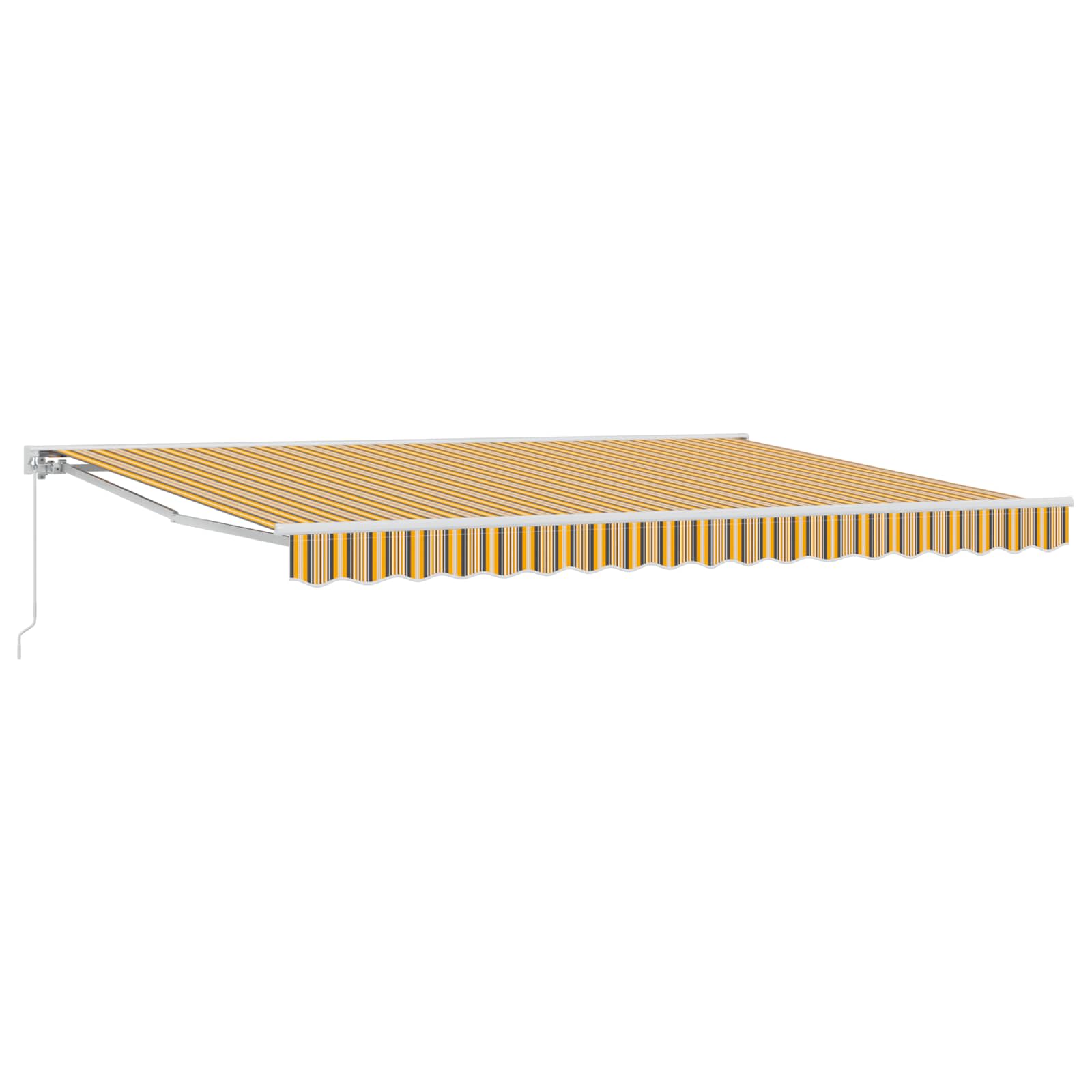 vidaXL Automatische Uittrekbare Zonwering in Geel en Wit, 300 x 200 cm
