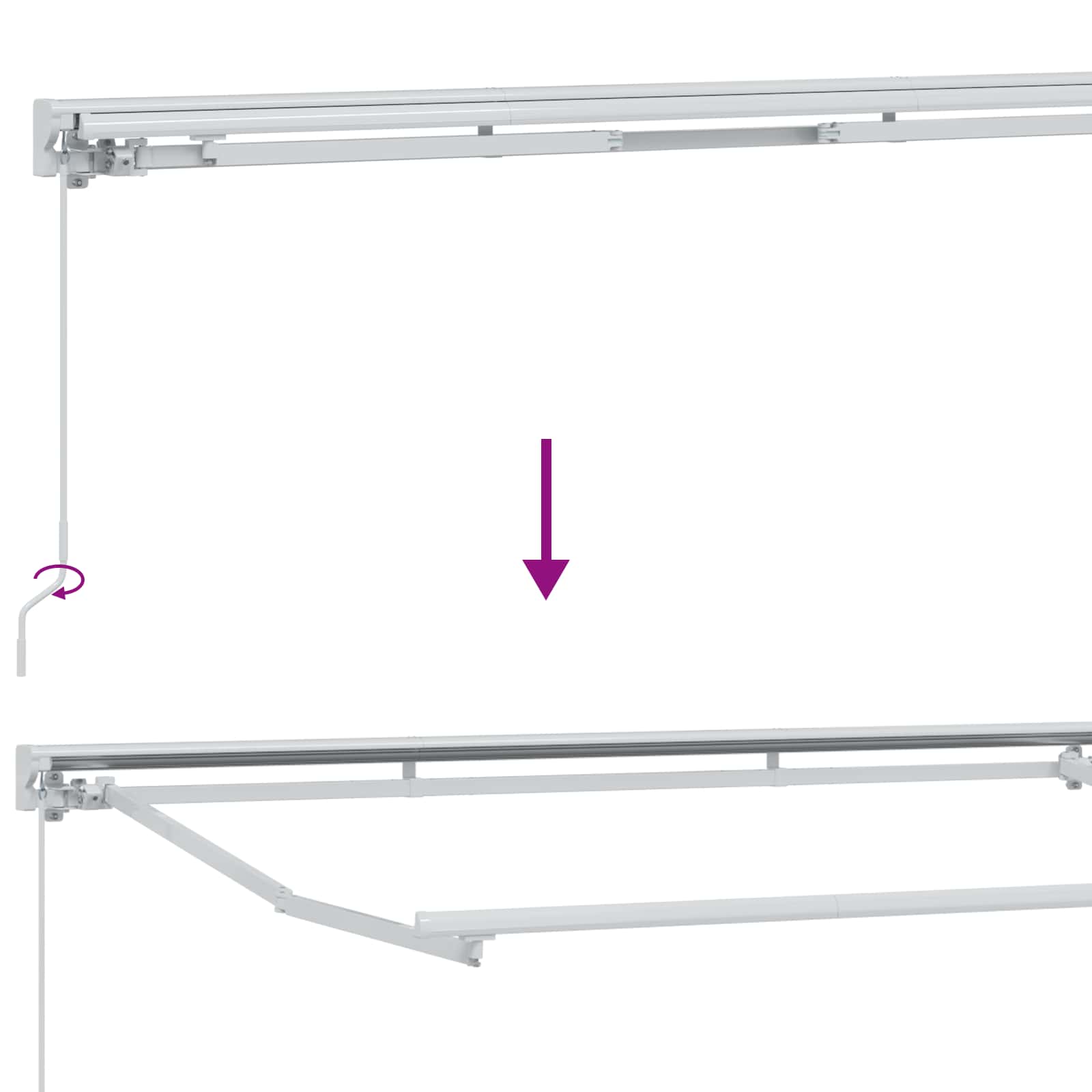 vidaXL Handmatige Luifelhouder met LED's Blauw en Wit 2,5 x 2 m