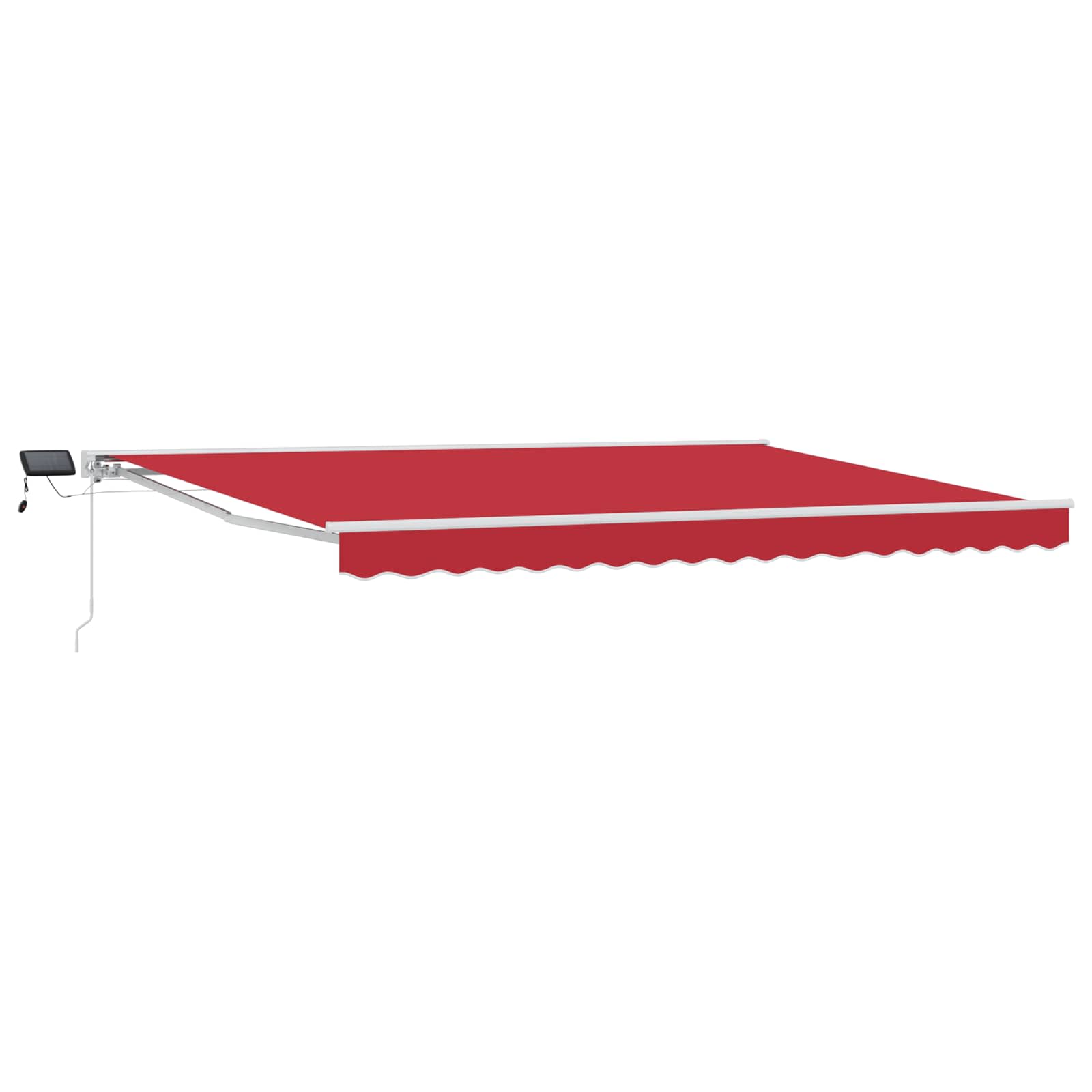 vidaXL Handmatige Luifelhouder met LED's Blauw en Wit 2,5 x 2 m