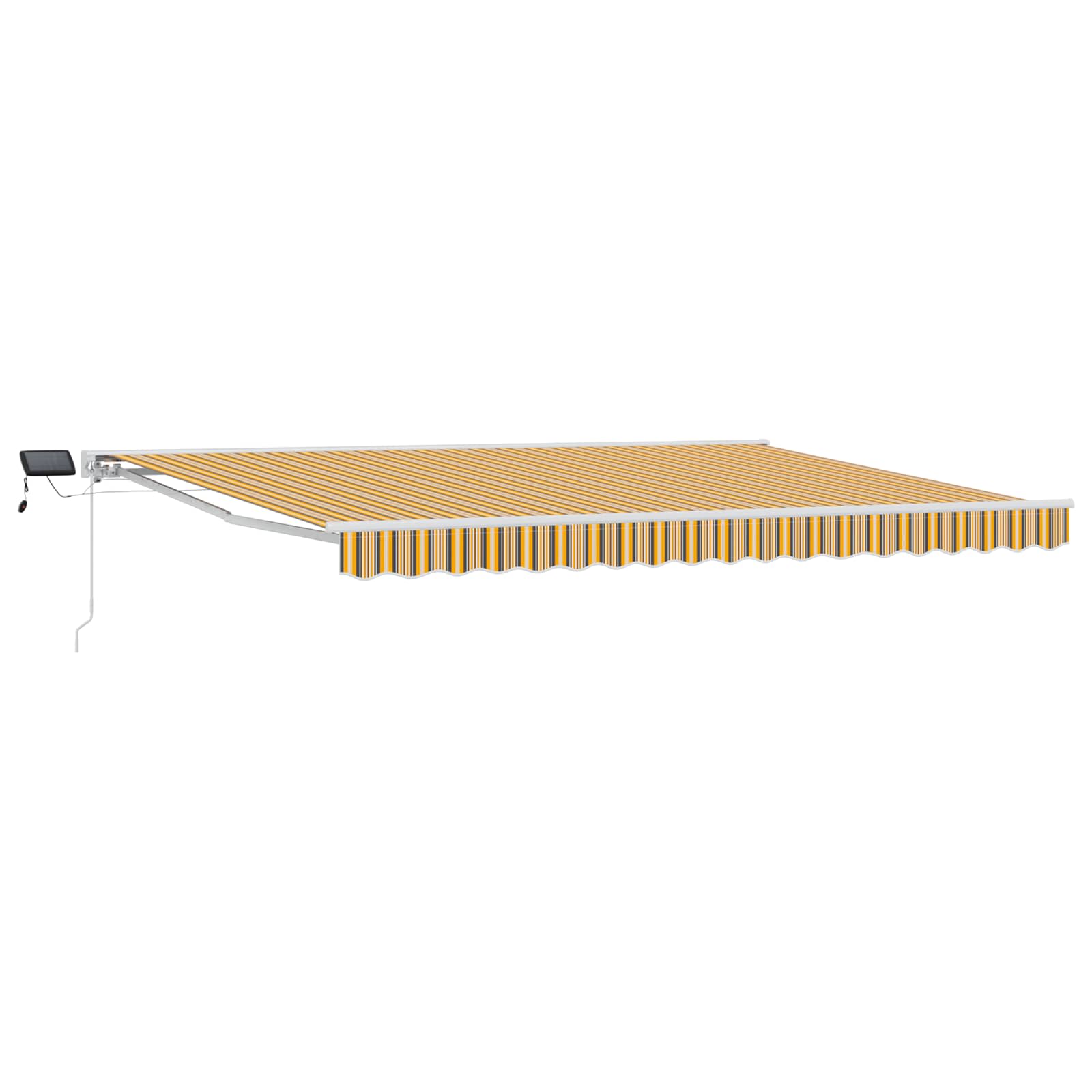 vidaXL Handmatige Luifelhouder met LED's Blauw en Wit 2,5 x 2 m