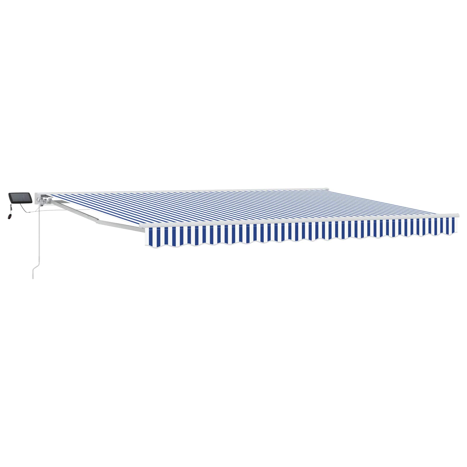 vidaXL Handmatige Luifelhouder met LED's Blauw en Wit 2,5 x 2 m