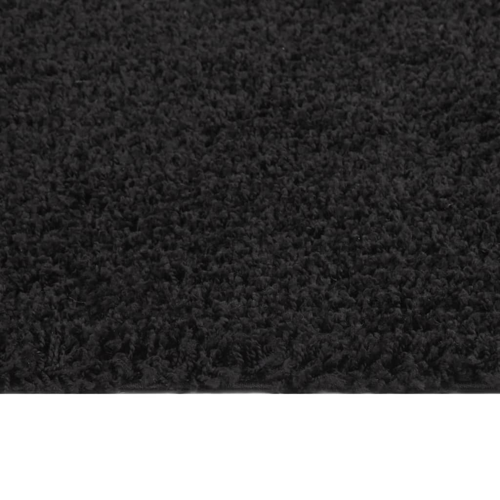 vidaXL Vloerkleed shaggy hoogpolig 80x150 cm zwart