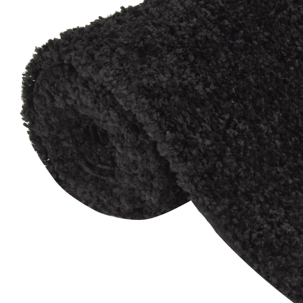 vidaXL Vloerkleed shaggy hoogpolig 80x150 cm zwart