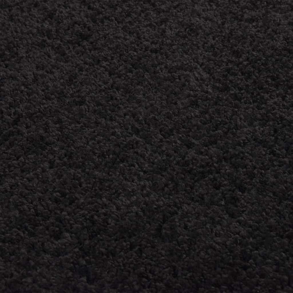 vidaXL Vloerkleed shaggy hoogpolig 80x150 cm zwart