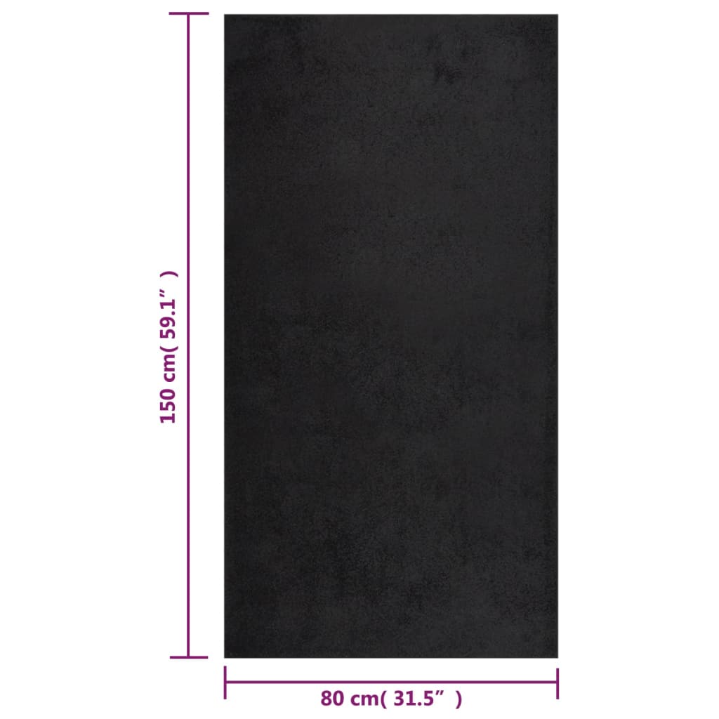 vidaXL Vloerkleed shaggy hoogpolig 80x150 cm zwart