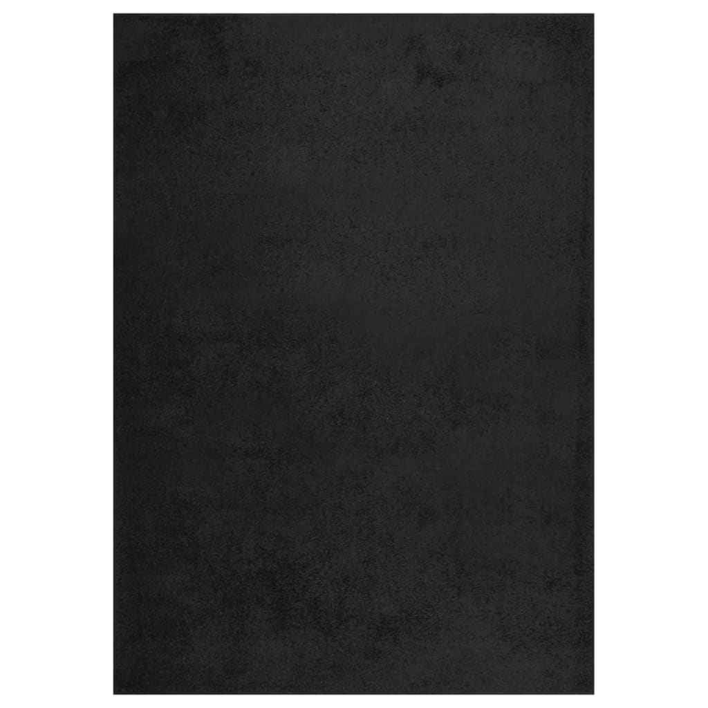 vidaXL Vloerkleed shaggy hoogpolig 80x150 cm zwart