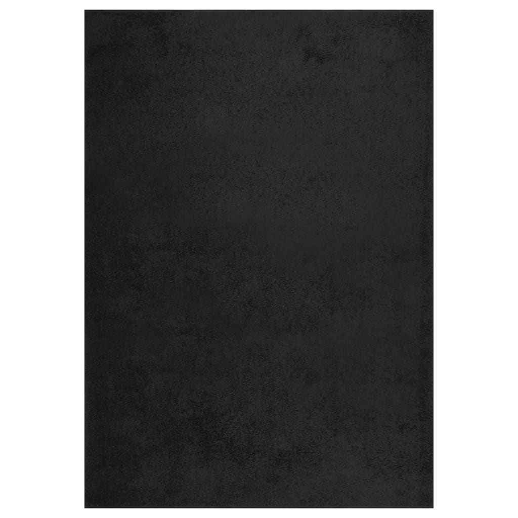 vidaXL Vloerkleed shaggy hoogpolig 80x150 cm zwart