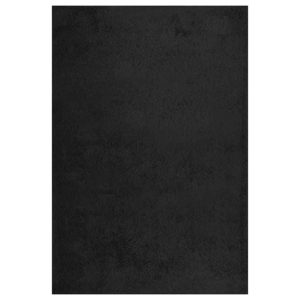 vidaXL Vloerkleed shaggy hoogpolig 80x150 cm zwart
