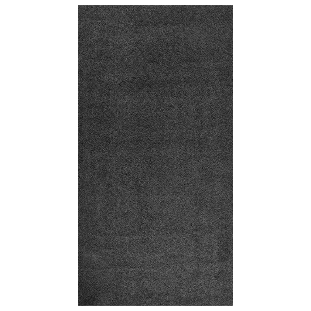 vidaXL Vloerkleed shaggy hoogpolig 80x150 cm zwart