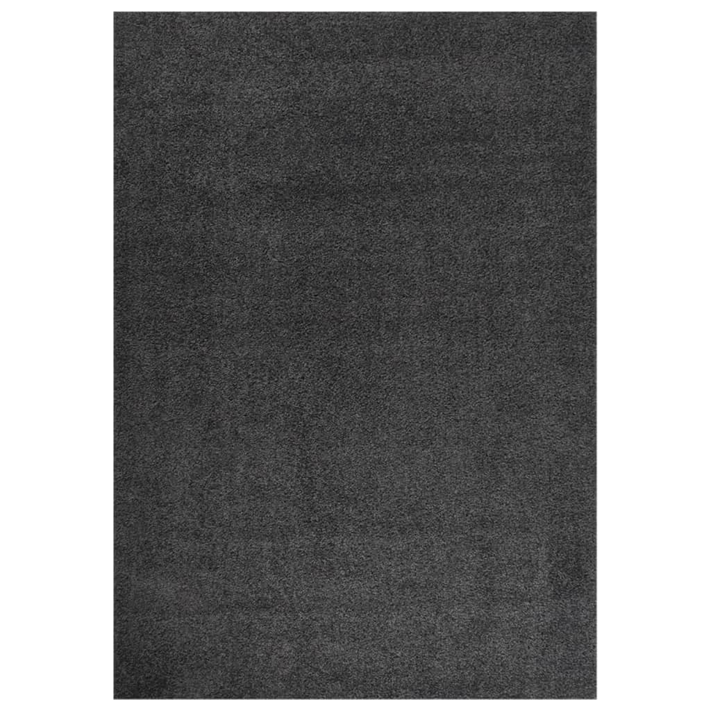 vidaXL Vloerkleed shaggy hoogpolig 80x150 cm zwart
