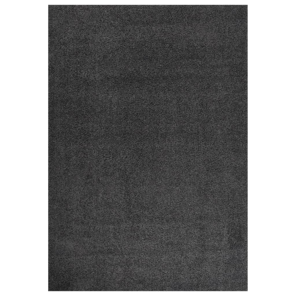 vidaXL Vloerkleed shaggy hoogpolig 80x150 cm zwart