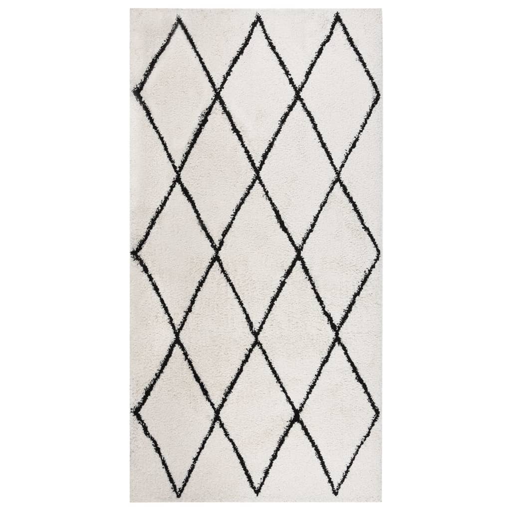 vidaXL Vloerkleed shaggy hoogpolig 80x150 cm zwart