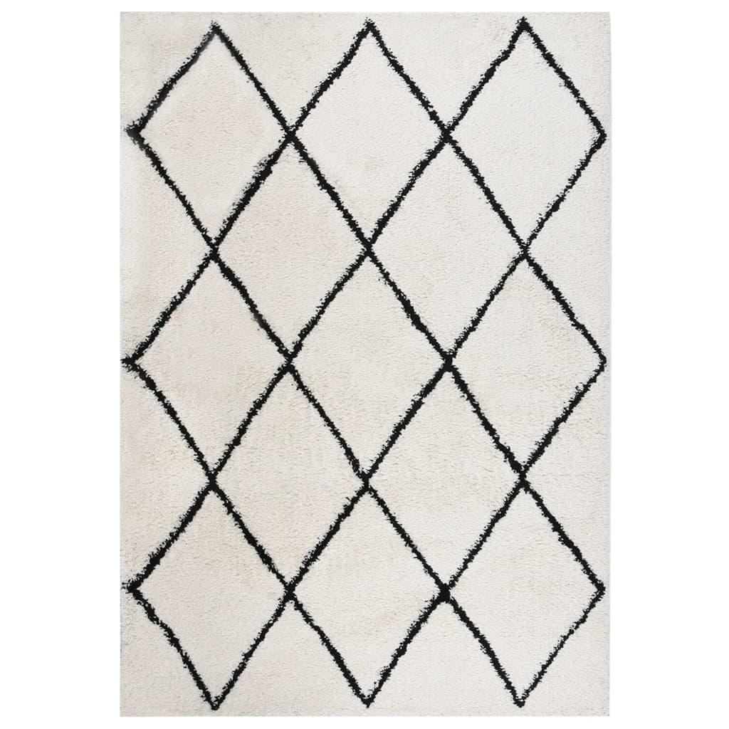 vidaXL Vloerkleed shaggy hoogpolig 80x150 cm zwart