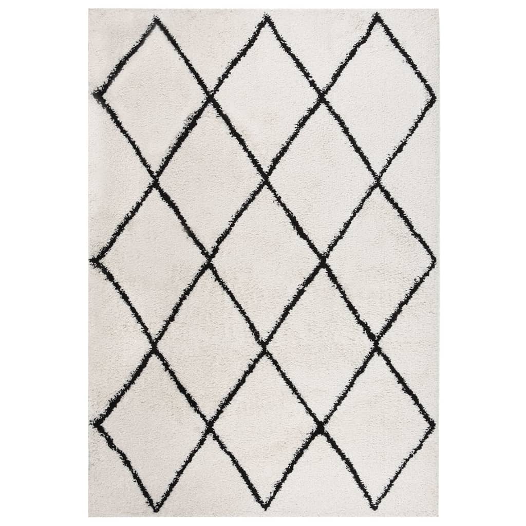 vidaXL Vloerkleed shaggy hoogpolig 80x150 cm zwart