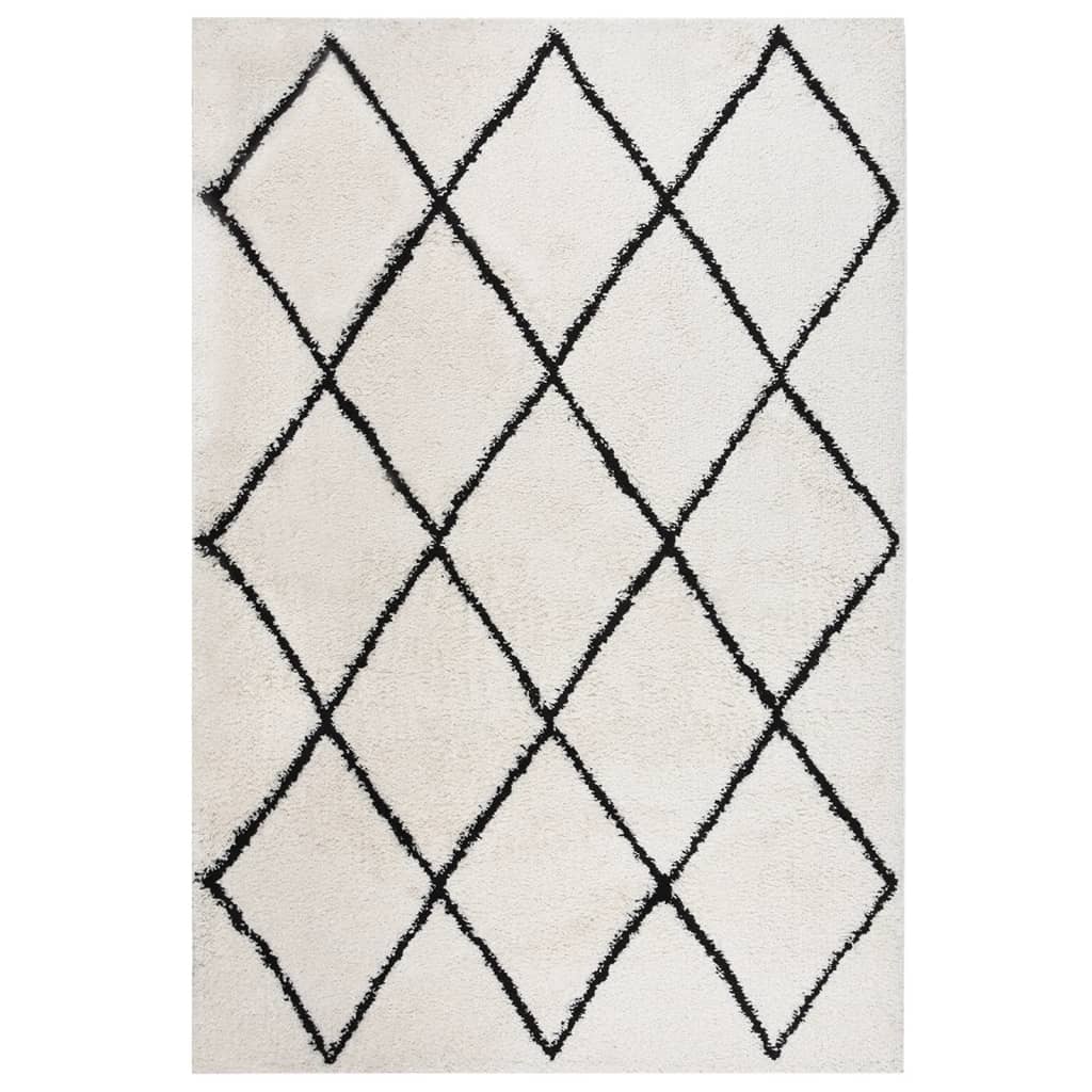 vidaXL Vloerkleed shaggy hoogpolig 80x150 cm zwart