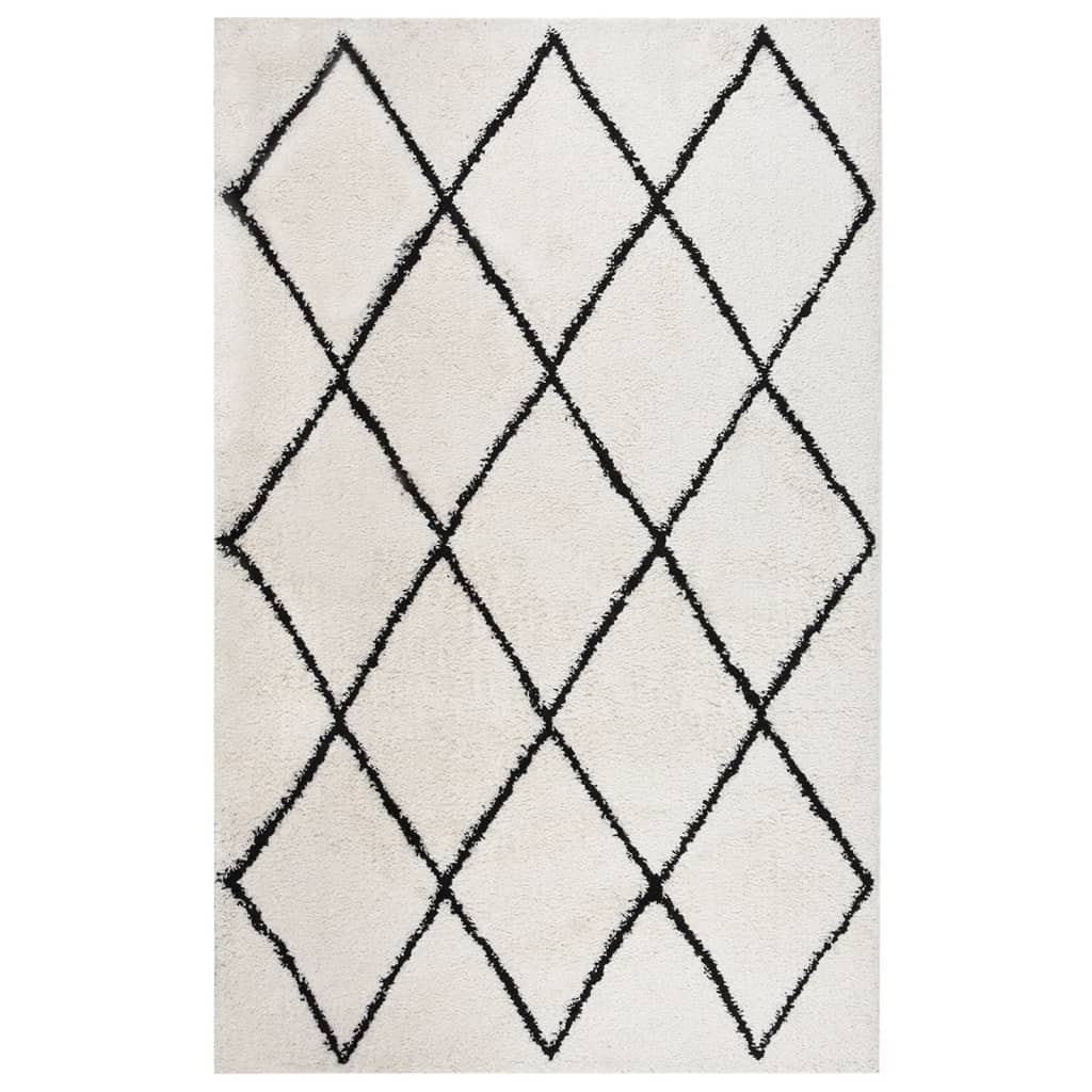 vidaXL Vloerkleed shaggy hoogpolig 80x150 cm zwart