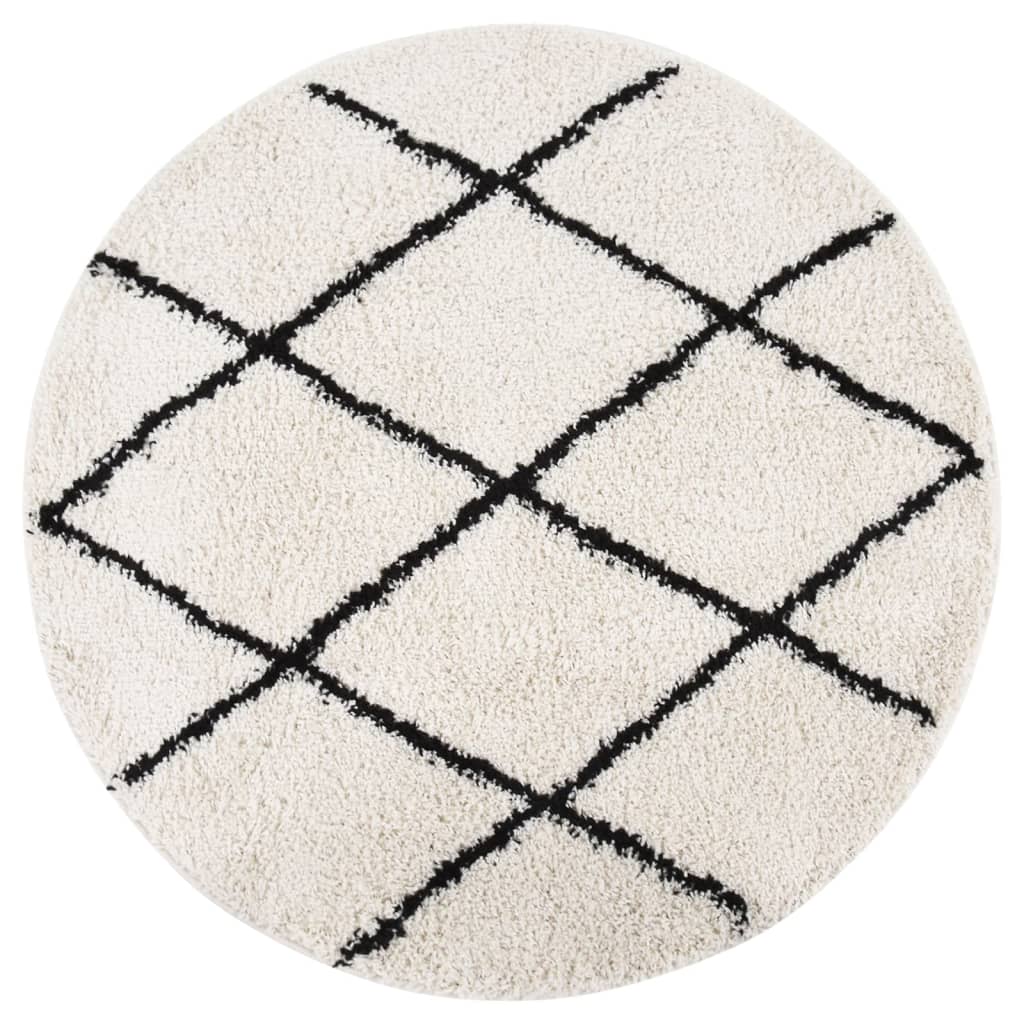 vidaXL Vloerkleed shaggy hoogpolig 80x150 cm zwart