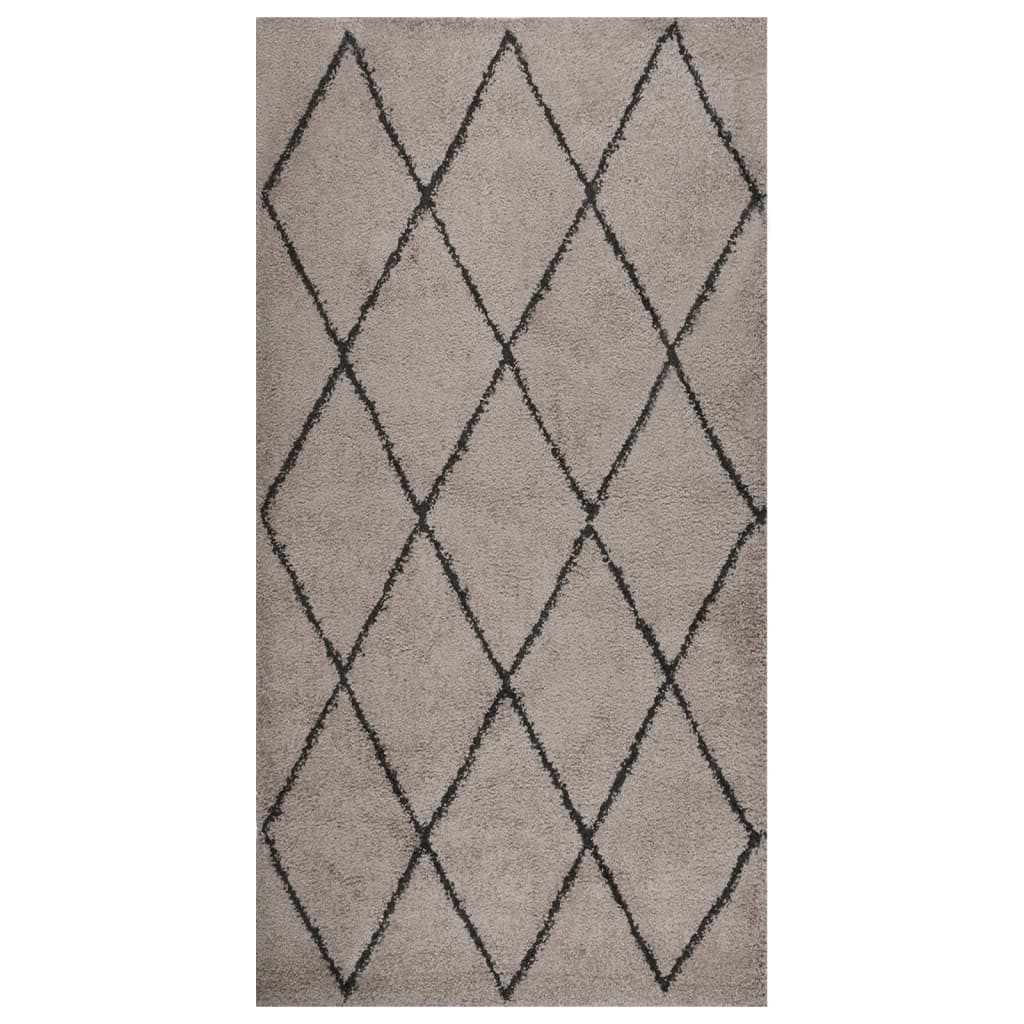 vidaXL Vloerkleed shaggy hoogpolig 80x150 cm zwart