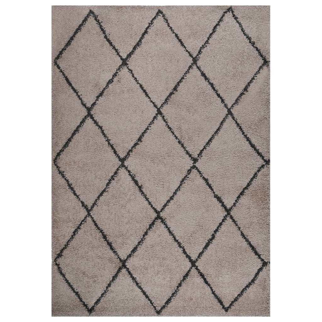 vidaXL Vloerkleed shaggy hoogpolig 80x150 cm zwart