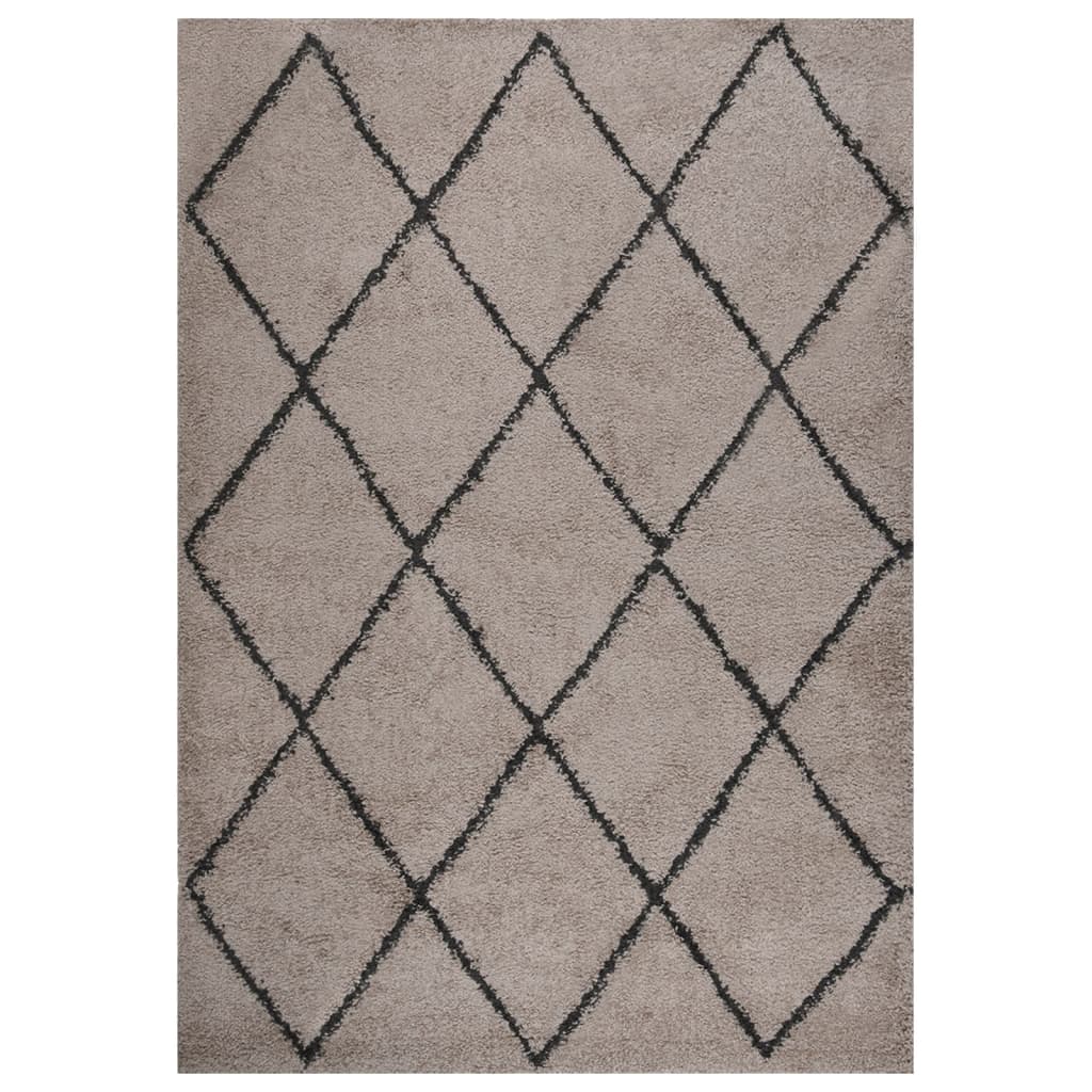 vidaXL Vloerkleed shaggy hoogpolig 80x150 cm zwart