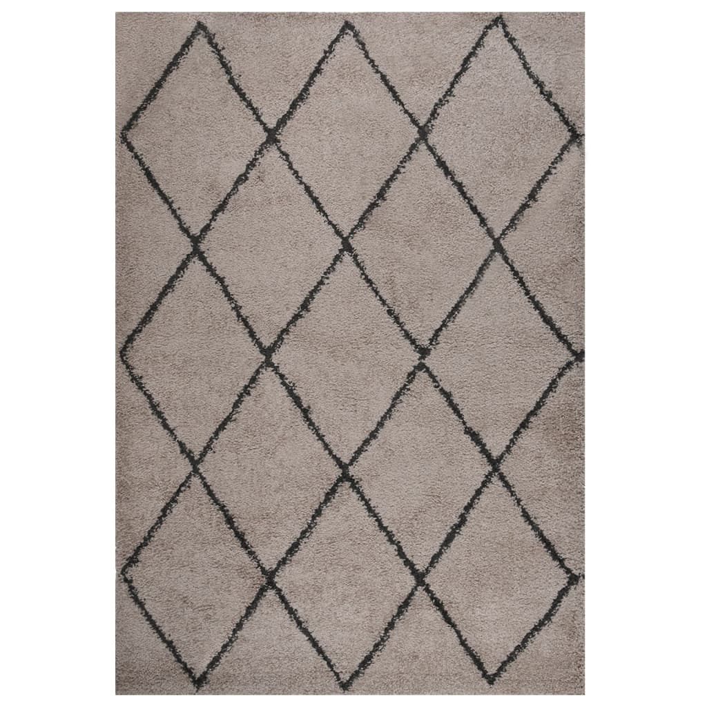 vidaXL Vloerkleed shaggy hoogpolig 80x150 cm zwart