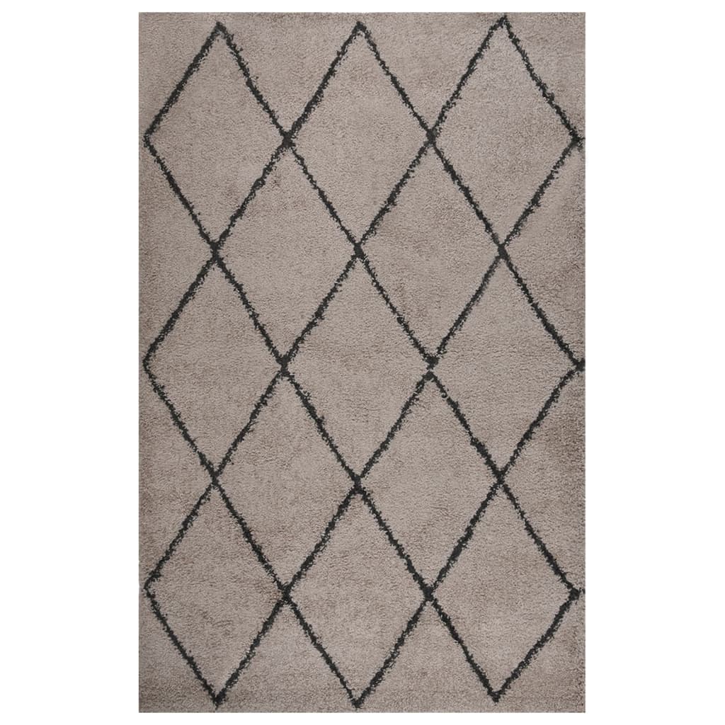 vidaXL Vloerkleed shaggy hoogpolig 80x150 cm zwart