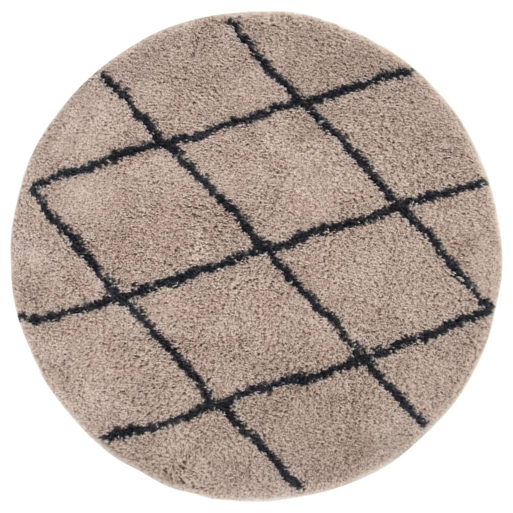vidaXL Vloerkleed shaggy hoogpolig 80x150 cm zwart
