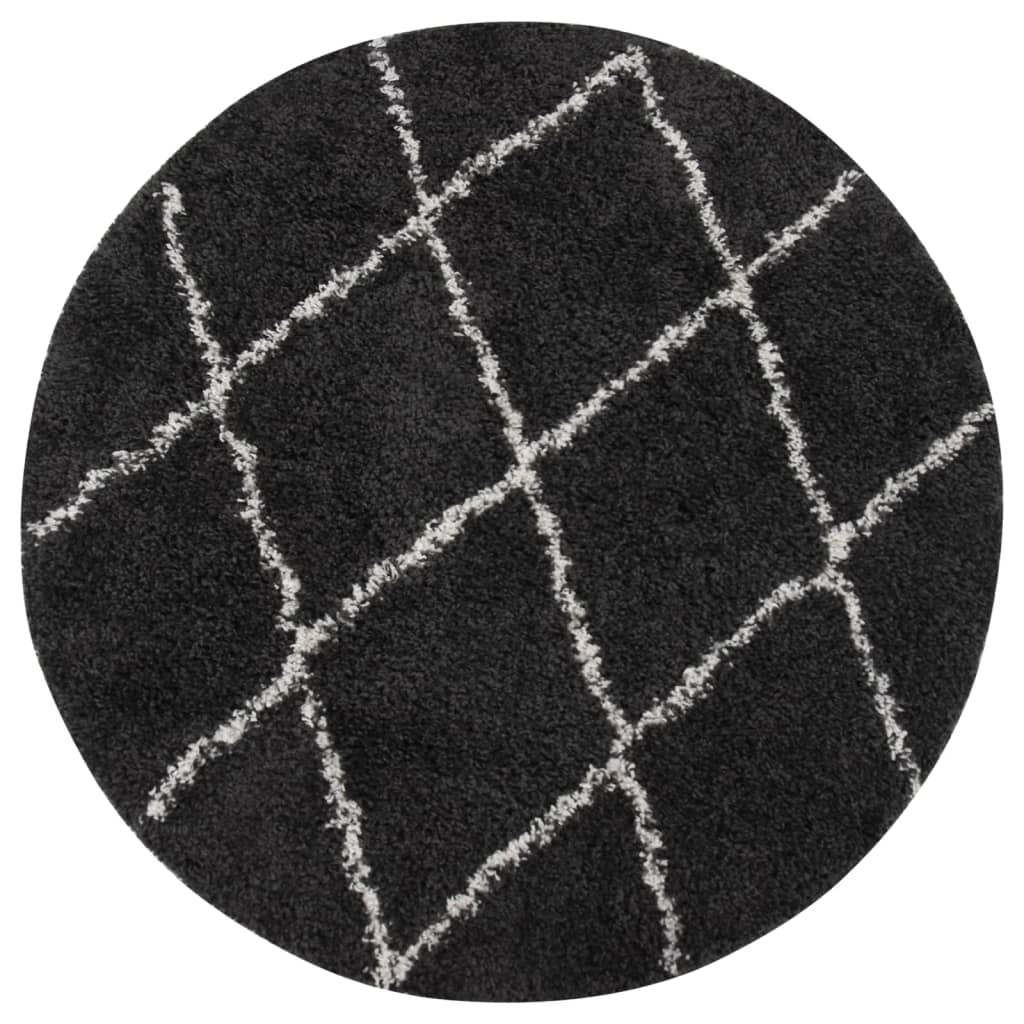 vidaXL Vloerkleed shaggy hoogpolig 80x150 cm zwart