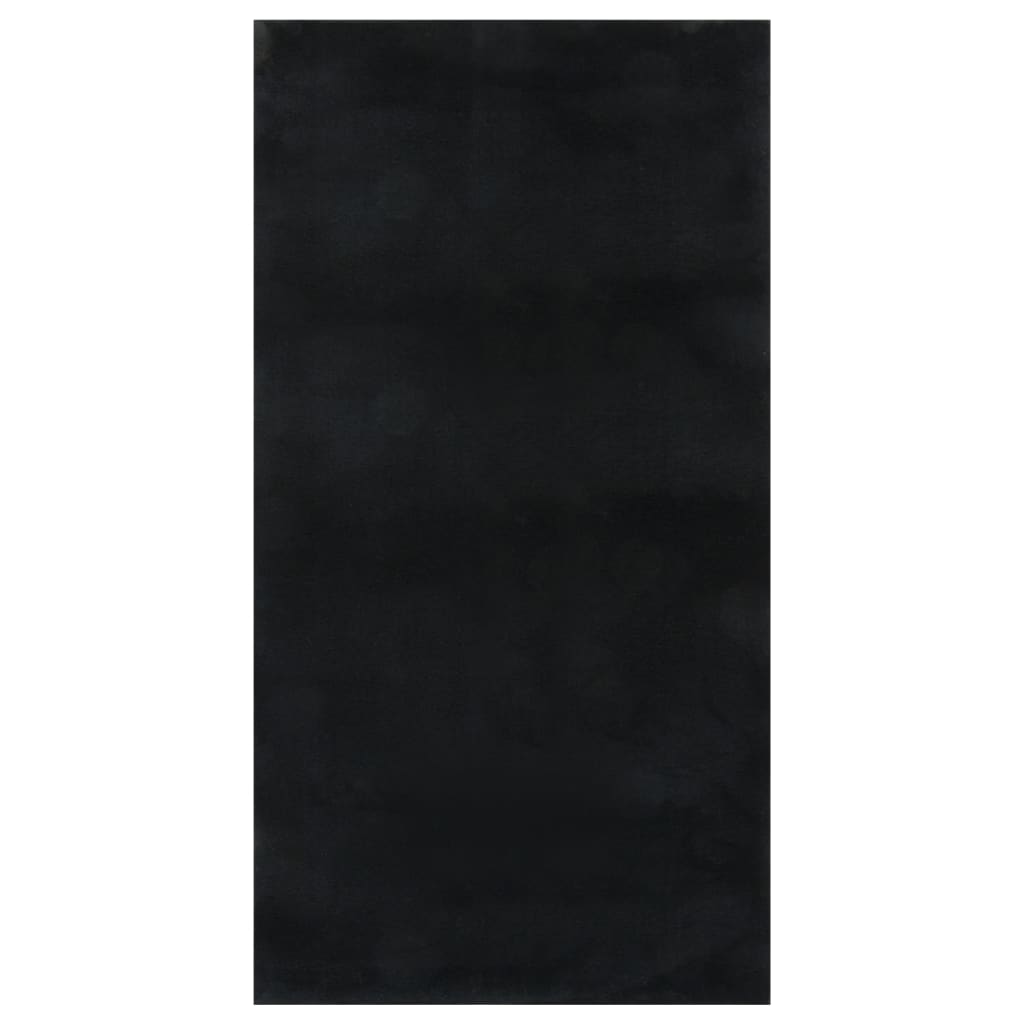 vidaXL Vloerkleed wasbaar korte pool anti-slip 160x230 cm zwart