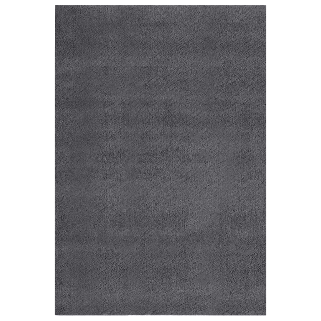vidaXL Vloerkleed wasbaar korte pool anti-slip 160x230 cm zwart