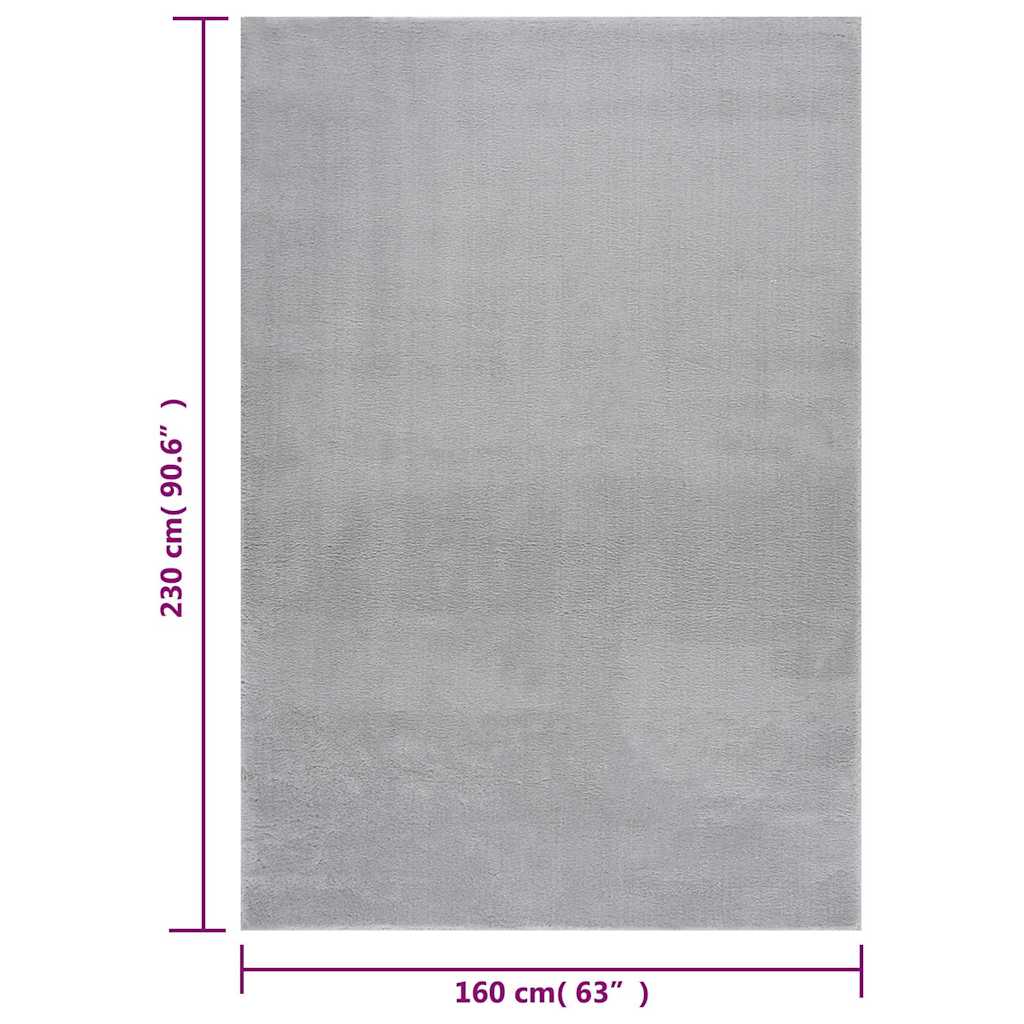 vidaXL Vloerkleed wasbaar korte pool anti-slip 160x230 cm zwart