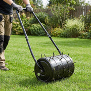 vidaXL Grasroller Trek met Beluchter Klemmen Zwart 110 x 52 cm IJzer
