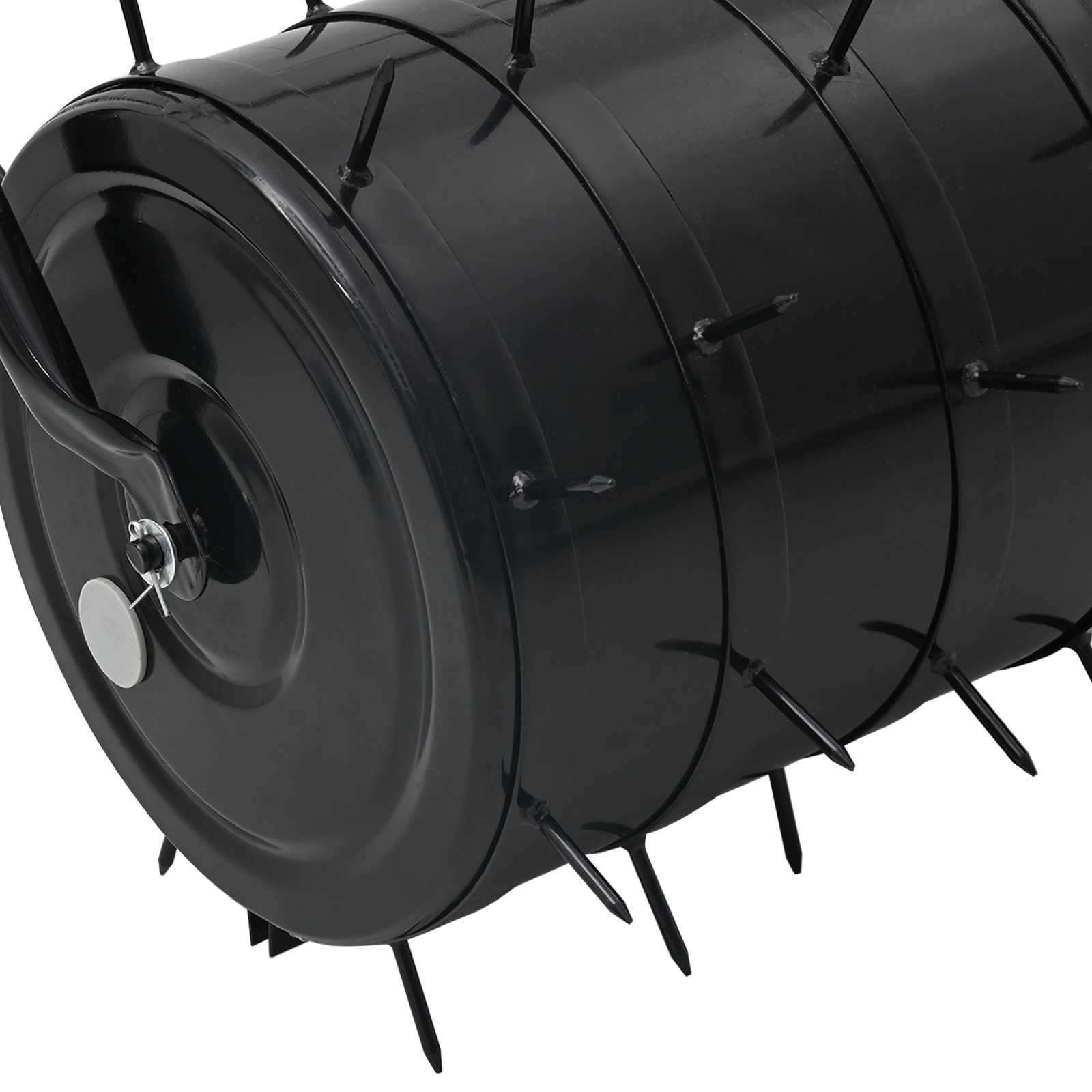 vidaXL Grasroller Trek met Beluchter Klemmen Zwart 110 x 52 cm IJzer