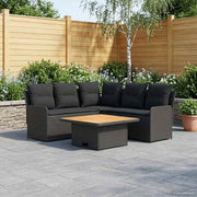 vidaXL Meubelsets met kussen 4 pcs Zwart PE Rattan