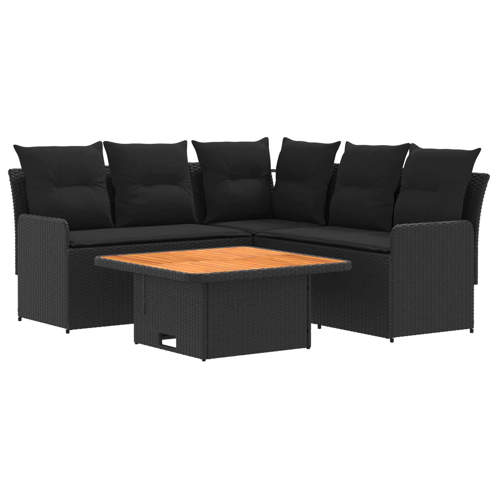 vidaXL Meubelsets met kussen 4 pcs Zwart PE Rattan