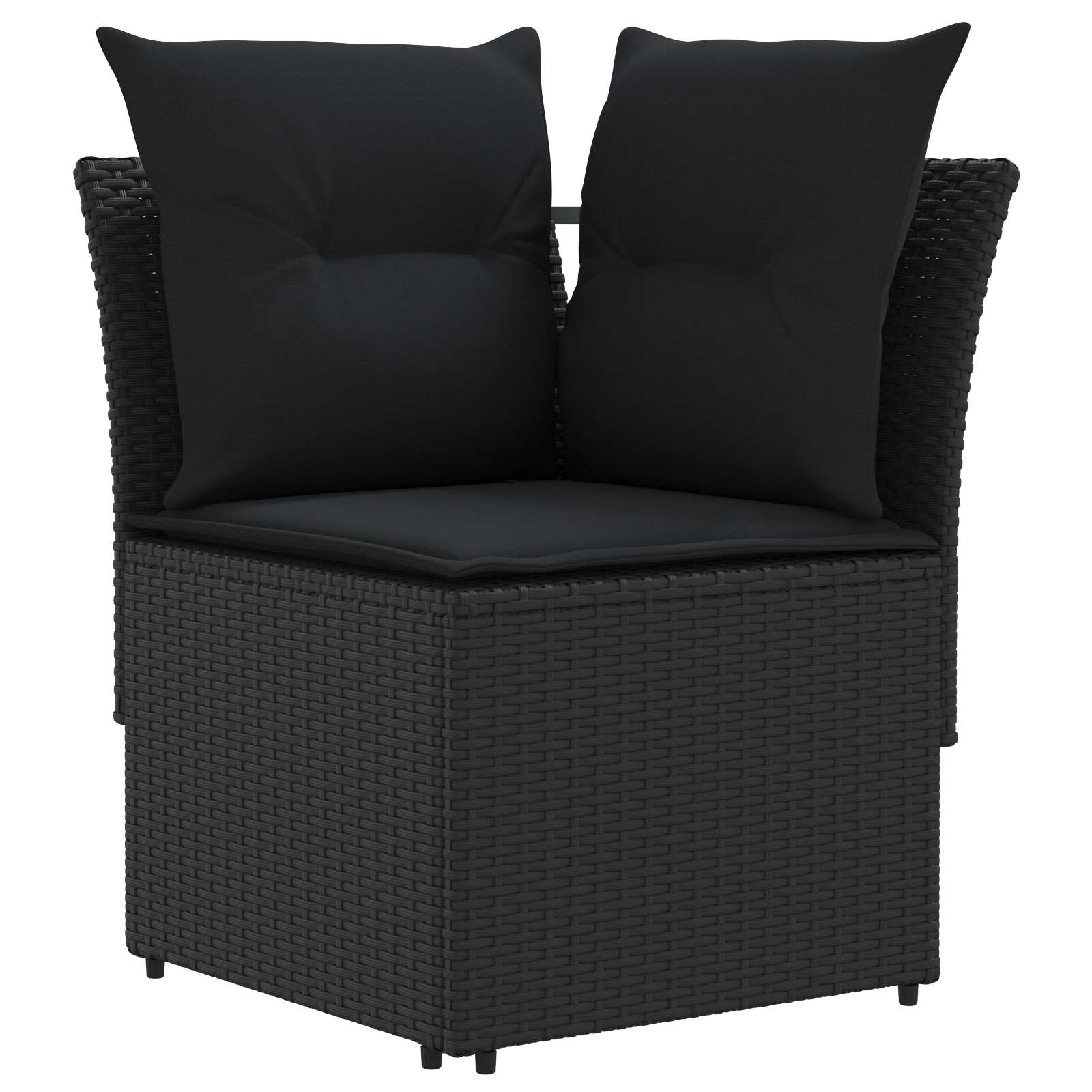 vidaXL Meubelsets met kussen 4 pcs Zwart PE Rattan