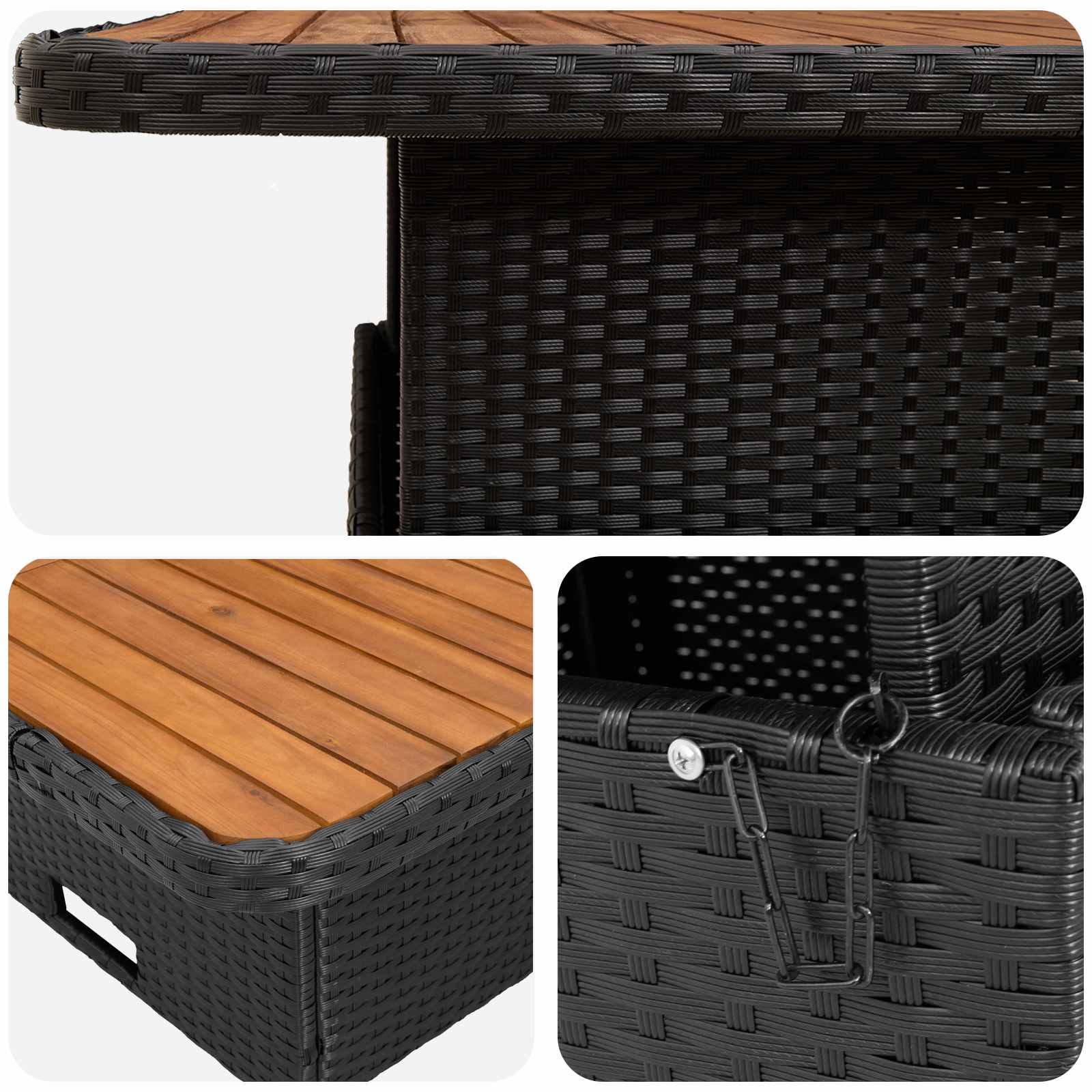 vidaXL Meubelsets met kussen 4 pcs Zwart PE Rattan