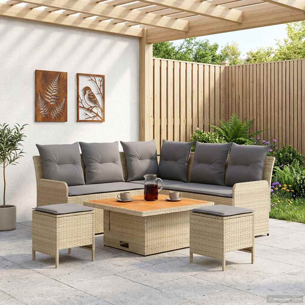 vidaXL Meubelsets met kussen 4 pcs Zwart PE Rattan