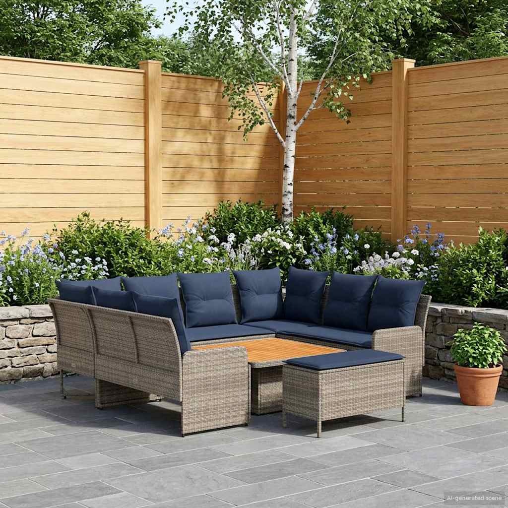 vidaXL Meubelsets met kussen 4 pcs Zwart PE Rattan