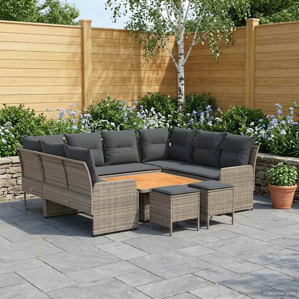 vidaXL Meubelsets met kussen 4 pcs Zwart PE Rattan