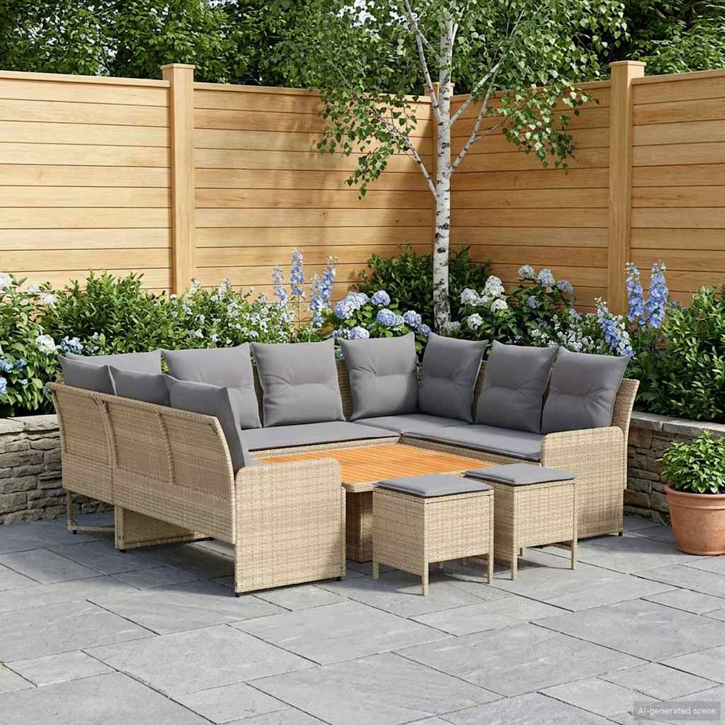 vidaXL Meubelsets met kussen 4 pcs Zwart PE Rattan