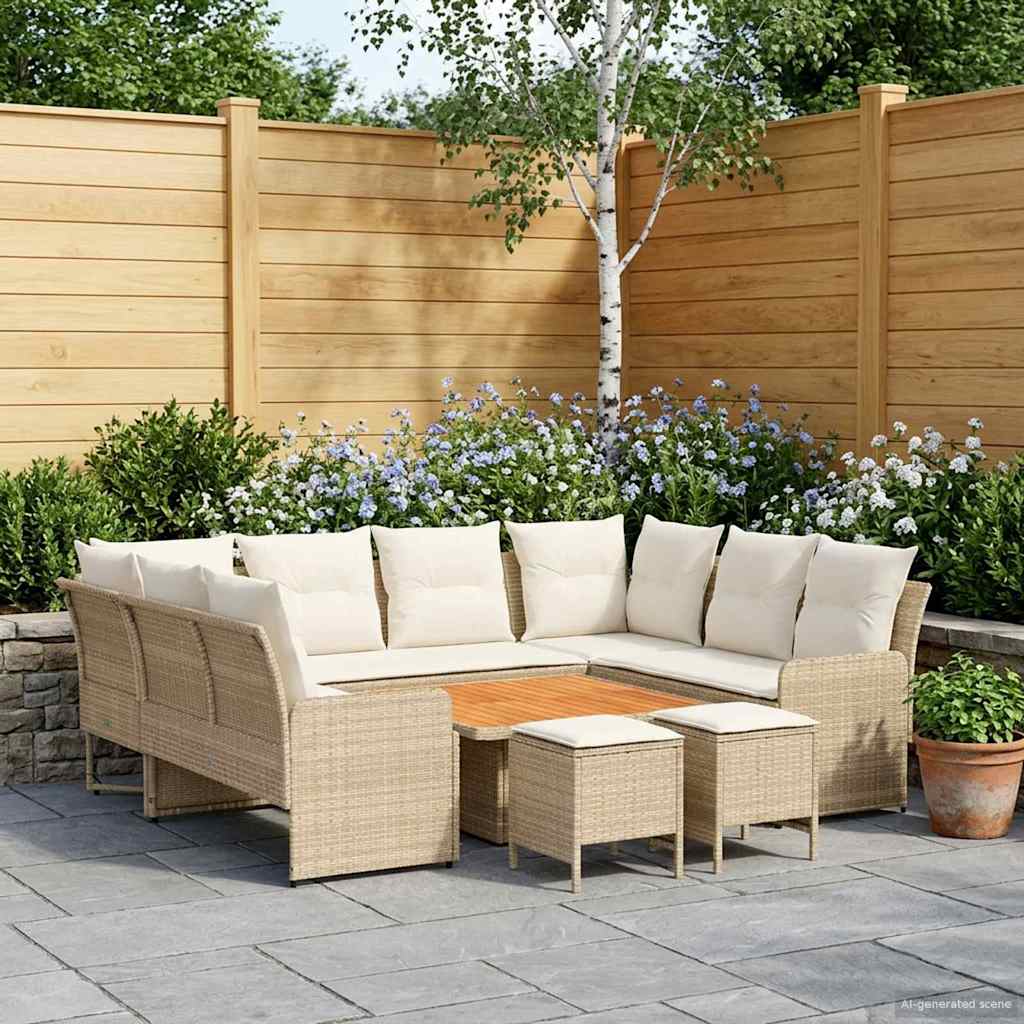 vidaXL Meubelsets met kussen 4 pcs Zwart PE Rattan