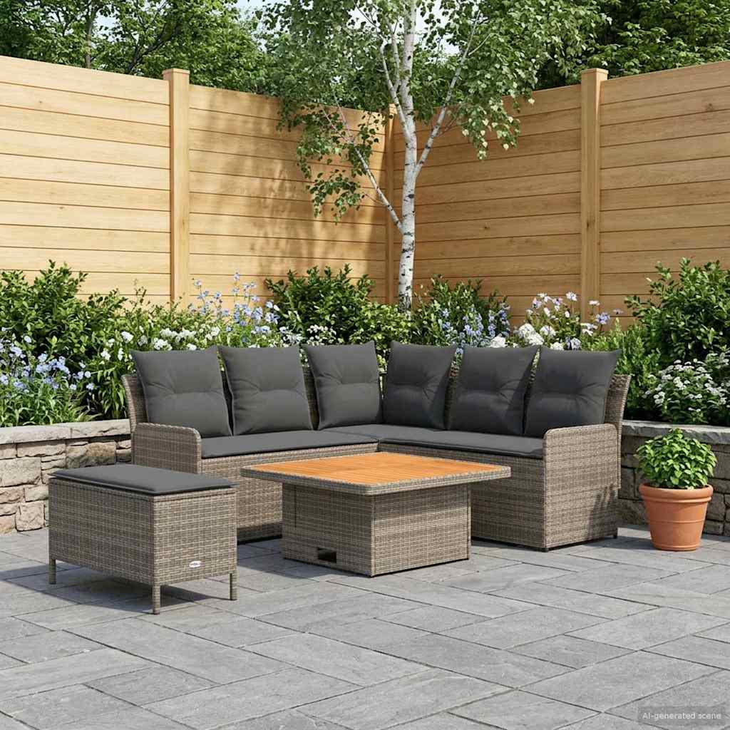 vidaXL Meubelsets met kussen 4 pcs Zwart PE Rattan