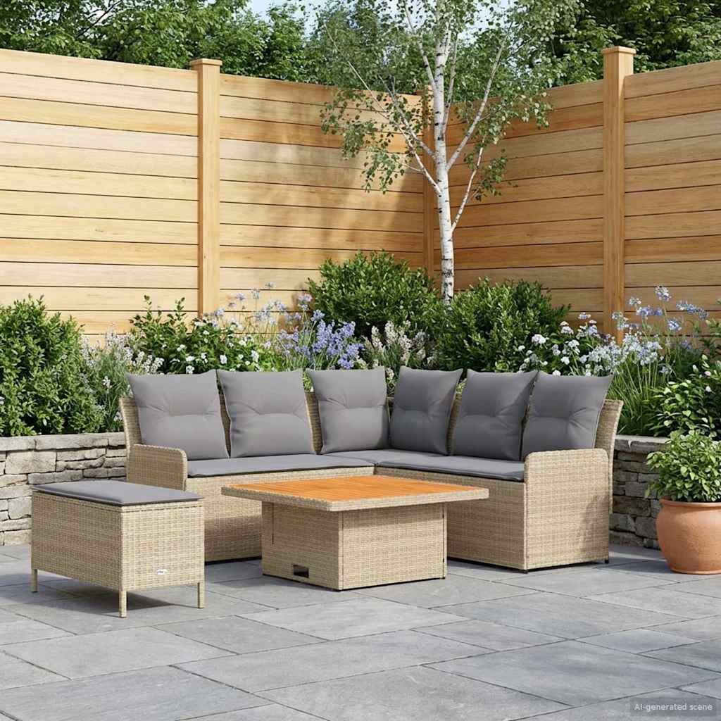 vidaXL Meubelsets met kussen 4 pcs Zwart PE Rattan